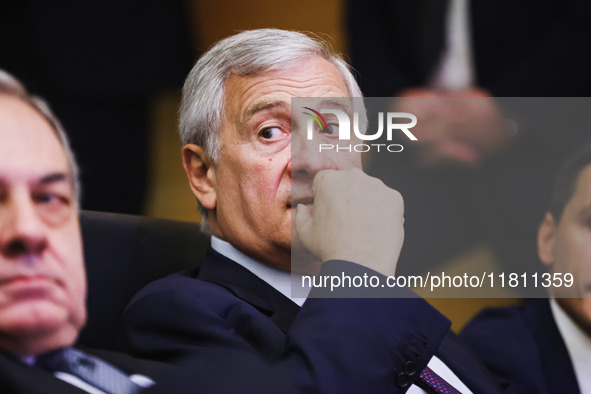 Antonio Tajani attends the Forza Italia Economic Day at Palazzo Lombardia in Milan, Italy, on October 5, 2024 