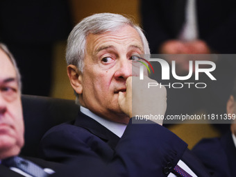 Antonio Tajani attends the Forza Italia Economic Day at Palazzo Lombardia in Milan, Italy, on October 5, 2024 (