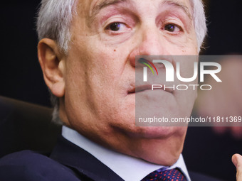 Antonio Tajani attends the Forza Italia Economic Day at Palazzo Lombardia in Milan, Italy, on October 5, 2024 (