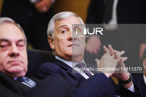 Antonio Tajani attends the Forza Italia Economic Day at Palazzo Lombardia in Milan, Italy, on October 5, 2024 