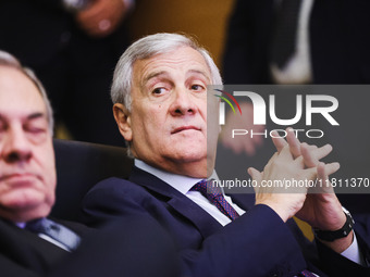 Antonio Tajani attends the Forza Italia Economic Day at Palazzo Lombardia in Milan, Italy, on October 5, 2024 (