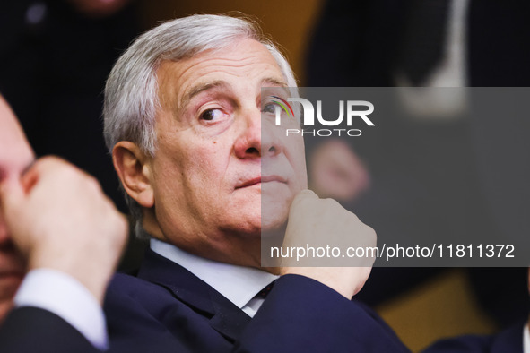 Antonio Tajani attends the Forza Italia Economic Day at Palazzo Lombardia in Milan, Italy, on October 5, 2024 