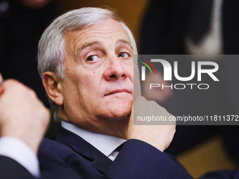 Antonio Tajani attends the Forza Italia Economic Day at Palazzo Lombardia in Milan, Italy, on October 5, 2024 (