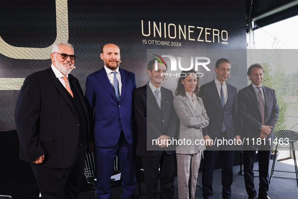 Attilio Fontana attends the press conference to present the first private construction site in the former Falck Union Zero area in Sesto San...