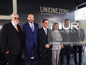 Attilio Fontana attends the press conference to present the first private construction site in the former Falck Union Zero area in Sesto San...