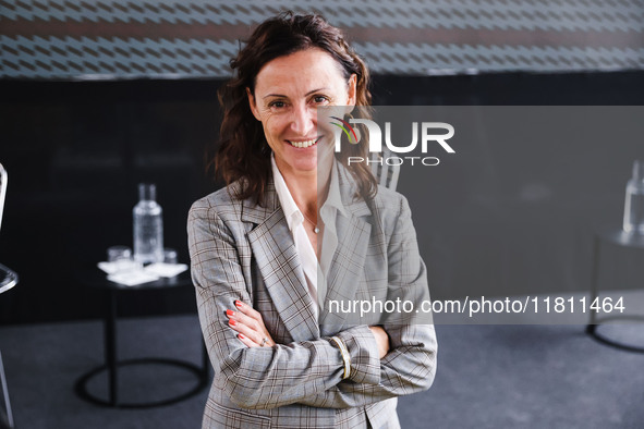 Silvia Rovere attends the press conference to present the first private construction site in the former Falck Union Zero area in Sesto San G...