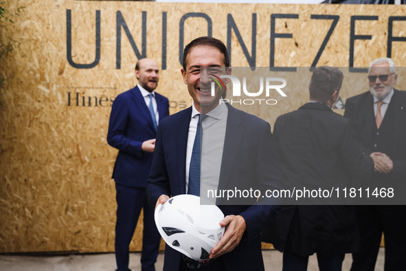 Roberto Di Stefano attends the press conference to present the first private construction site in the former Falck Union Zero area in Sesto...