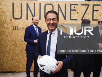 Roberto Di Stefano attends the press conference to present the first private construction site in the former Falck Union Zero area in Sesto...