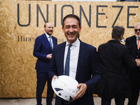 Roberto Di Stefano attends the press conference to present the first private construction site in the former Falck Union Zero area in Sesto...