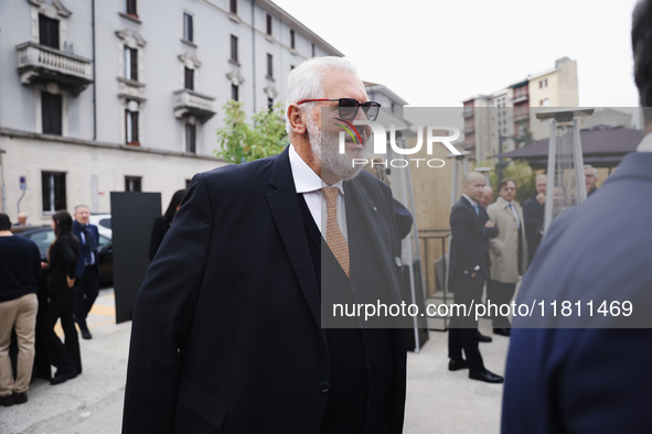 Fabrizio Palenzona attends the press conference to present the first private construction site in the former Falck Union Zero area in Sesto...