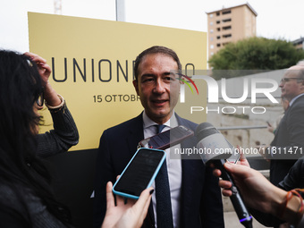 Roberto Di Stefano attends the press conference to present the first private construction site in the former Falck Union Zero area in Sesto...