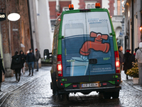 KRAKOW, POLAND - NOVEMBER 21:   
A van from the Municipal Waterworks spotted in Krakow's historic Old Town, on November 21, 2024 in Krakow,...