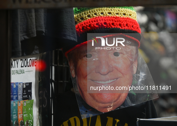 KRAKOW, POLAND - NOVEMBER 21:   
A mask representing U.S. President-elect Donald Trump displayed in a souvenir shop in Krakow's Old Town, on...