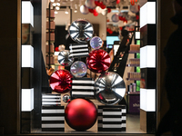 KRAKOW, POLAND - NOVEMBER 21:   
The Sephora window decorated for Christmas in Krakow's Old Town, on November 21, 2024 in Krakow, Poland. (