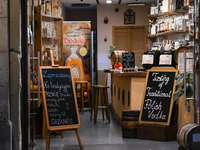 KRAKOW, POLAND - NOVEMBER 21:   
A bar offering tastings of traditional Polish vodka in Krakow's Old Town, on November 21, 2024 in Krakow, P...