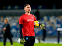 Elia Caprile of SSC Napoli looks on during the serie Serie A Enilive match between SSC Napoli and AS Roma at Stadio Diego Armando Maradona o...