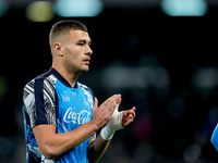 Alessandro Buongiorno of SSC Napoli gestures during the serie Serie A Enilive match between SSC Napoli and AS Roma at Stadio Diego Armando M...