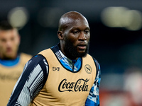 Romelu Lukaku of SSC Napoli looks on during the serie Serie A Enilive match between SSC Napoli and AS Roma at Stadio Diego Armando Maradona...