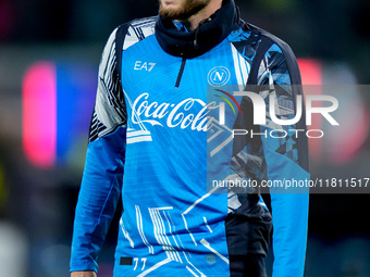 Khvicha Kvaratskhelia of SSC Napoli looks on during the serie Serie A Enilive match between SSC Napoli and AS Roma at Stadio Diego Armando M...