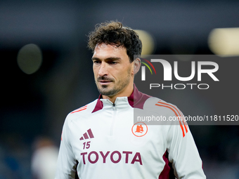 Mats Hummels of AS Roma looks on during the serie Serie A Enilive match between SSC Napoli and AS Roma at Stadio Diego Armando Maradona on N...