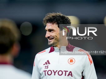 Mats Hummels of AS Roma smiles during the serie Serie A Enilive match between SSC Napoli and AS Roma at Stadio Diego Armando Maradona on Nov...