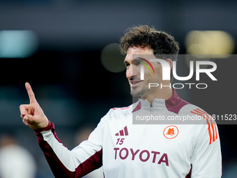 Mats Hummels of AS Roma gestures during the serie Serie A Enilive match between SSC Napoli and AS Roma at Stadio Diego Armando Maradona on N...