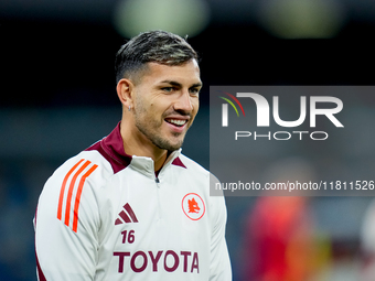 Leandro Paredes of AS Roma looks on during the serie Serie A Enilive match between SSC Napoli and AS Roma at Stadio Diego Armando Maradona o...