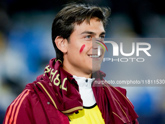 Paulo Dybala of AS Roma looks on during the serie Serie A Enilive match between SSC Napoli and AS Roma at Stadio Diego Armando Maradona on N...