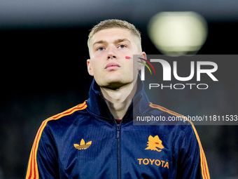 Artem Dovbyk of AS Roma looks on during the serie Serie A Enilive match between SSC Napoli and AS Roma at Stadio Diego Armando Maradona on N...