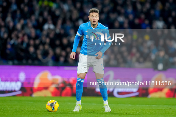 Amir Rrahmani of SSC Napoli during the serie Serie A Enilive match between SSC Napoli and AS Roma at Stadio Diego Armando Maradona on Novemb...