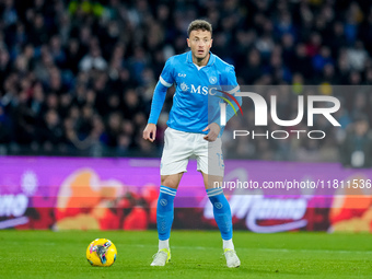 Amir Rrahmani of SSC Napoli during the serie Serie A Enilive match between SSC Napoli and AS Roma at Stadio Diego Armando Maradona on Novemb...