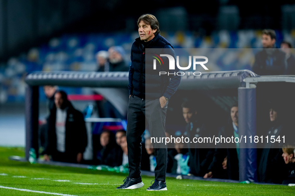 Antonio Conte Head Coach of SSC Napoli looks on during the serie Serie A Enilive match between SSC Napoli and AS Roma at Stadio Diego Armand...