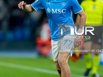 Khvicha Kvaratskhelia of SSC Napoli during the serie Serie A Enilive match between SSC Napoli and AS Roma at Stadio Diego Armando Maradona o...