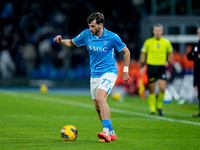 Khvicha Kvaratskhelia of SSC Napoli during the serie Serie A Enilive match between SSC Napoli and AS Roma at Stadio Diego Armando Maradona o...