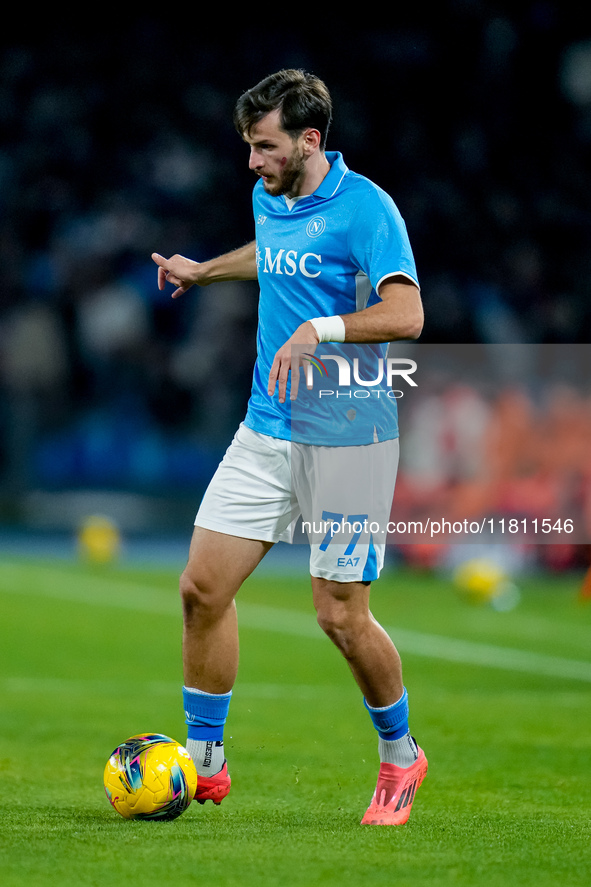 Khvicha Kvaratskhelia of SSC Napoli during the serie Serie A Enilive match between SSC Napoli and AS Roma at Stadio Diego Armando Maradona o...