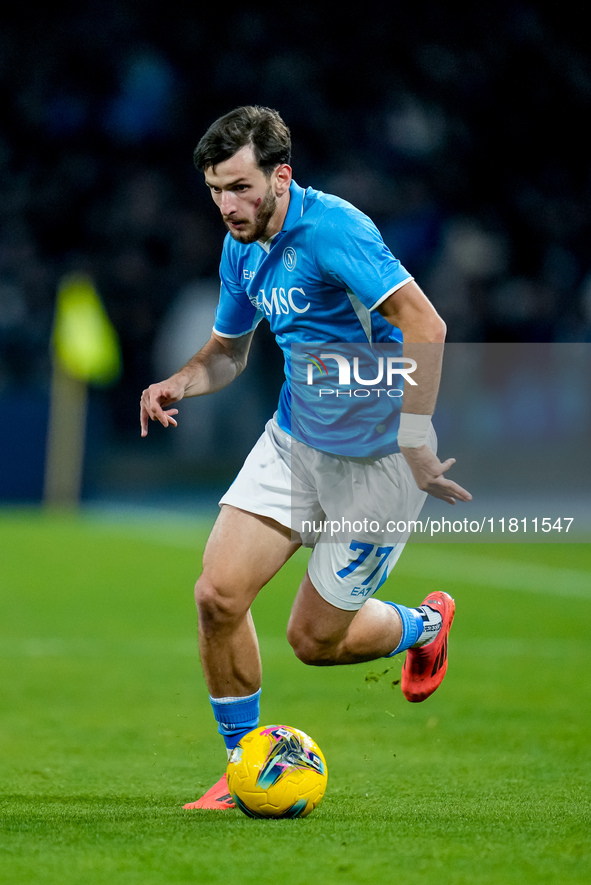 Khvicha Kvaratskhelia of SSC Napoli during the serie Serie A Enilive match between SSC Napoli and AS Roma at Stadio Diego Armando Maradona o...