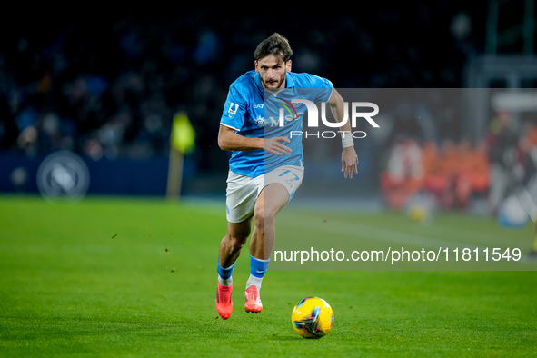 Khvicha Kvaratskhelia of SSC Napoli during the serie Serie A Enilive match between SSC Napoli and AS Roma at Stadio Diego Armando Maradona o...