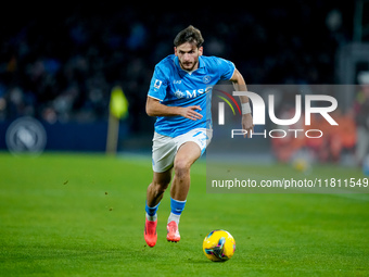 Khvicha Kvaratskhelia of SSC Napoli during the serie Serie A Enilive match between SSC Napoli and AS Roma at Stadio Diego Armando Maradona o...