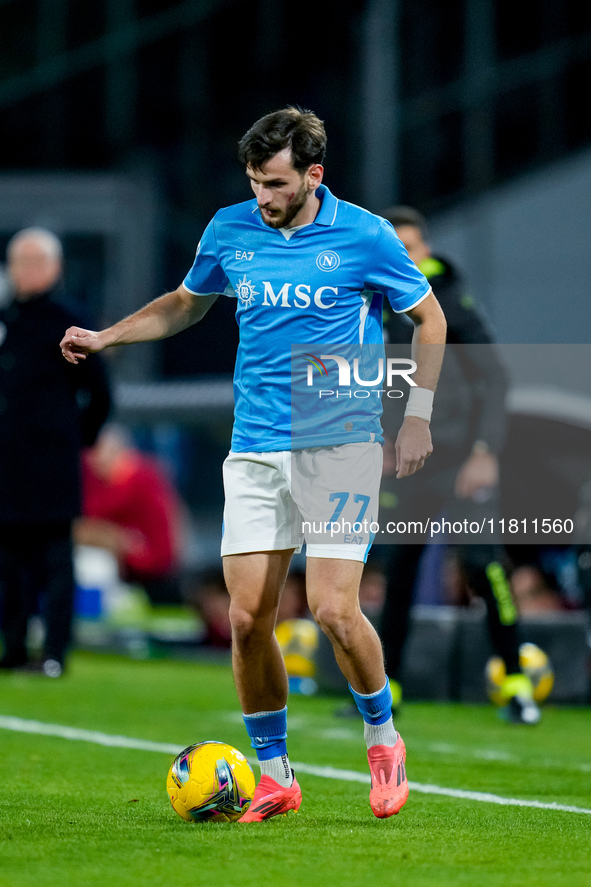 Khvicha Kvaratskhelia of SSC Napoli during the serie Serie A Enilive match between SSC Napoli and AS Roma at Stadio Diego Armando Maradona o...