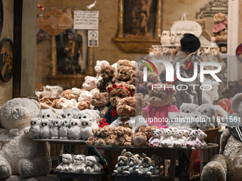 KRAKOW, POLAND - NOVEMBER 21:   
Plush teddies and other toys on display inside the Galeria Bukowski store in Krakow's Old Town, on November...