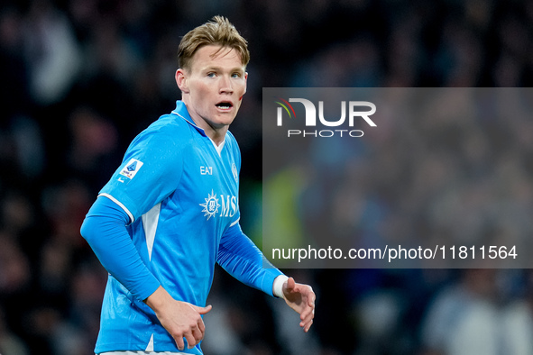 Scott McTominay of SSC Napoli looks on during the serie Serie A Enilive match between SSC Napoli and AS Roma at Stadio Diego Armando Maradon...