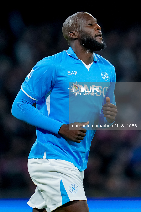 Romelu Lukaku of SSC Napoli during the serie Serie A Enilive match between SSC Napoli and AS Roma at Stadio Diego Armando Maradona on Novemb...