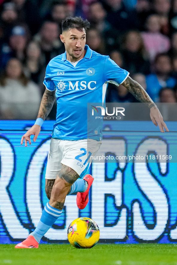 Matteo Politano of SSC Napoli during the serie Serie A Enilive match between SSC Napoli and AS Roma at Stadio Diego Armando Maradona on Nove...