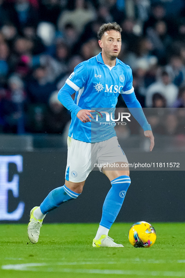 Amir Rrahmani of SSC Napoli during the serie Serie A Enilive match between SSC Napoli and AS Roma at Stadio Diego Armando Maradona on Novemb...