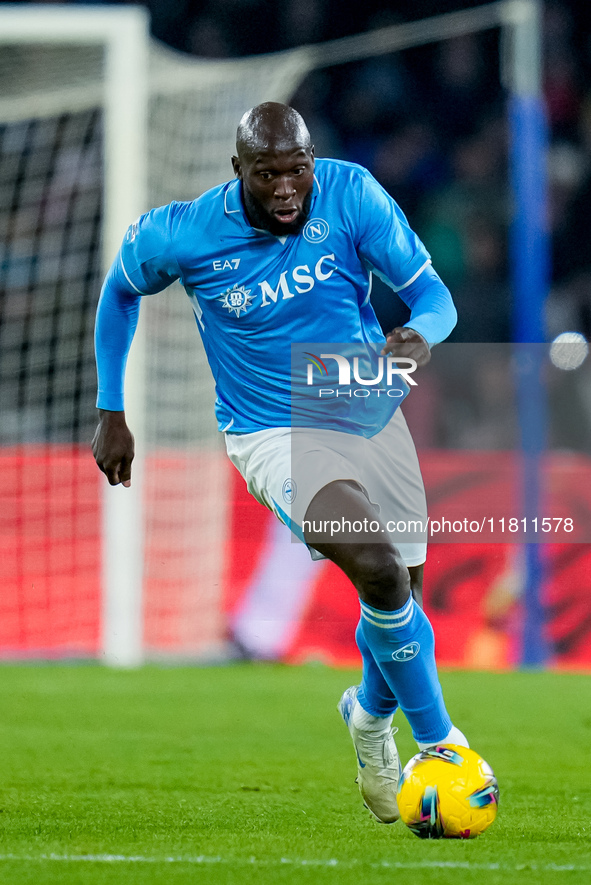 Romelu Lukaku of SSC Napoli during the serie Serie A Enilive match between SSC Napoli and AS Roma at Stadio Diego Armando Maradona on Novemb...