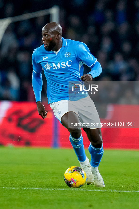 Romelu Lukaku of SSC Napoli during the serie Serie A Enilive match between SSC Napoli and AS Roma at Stadio Diego Armando Maradona on Novemb...