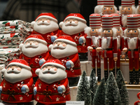 KRAKOW, POLAND - NOVEMBER 21:   
A shop window displaying Christmas-themed objects and decorations, on November 21, 2024 in Krakow, Poland....