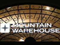 KRAKOW, POLAND - NOVEMBER 21:   
The Mountain Warehouse logo displayed on a store facade, on November 21, 2024 in Krakow, Poland. (