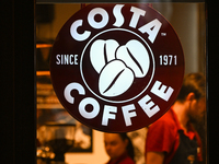 KRAKOW, POLAND - NOVEMBER 21:   
The Costa Coffee logo displayed on a cafe storefront, on November 21, 2024 in Krakow, Poland. (