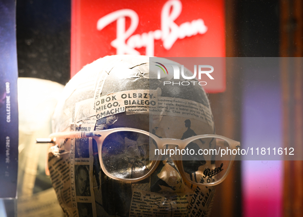 KRAKOW, POLAND - NOVEMBER 21:   
Ray-Ban glasses displayed on a mannequin in the Ray-Ban shop window, on November 21, 2024 in Krakow, Poland...